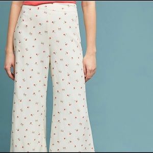 Anthropologie Talese Wide-Leg Linen-Blend Pants